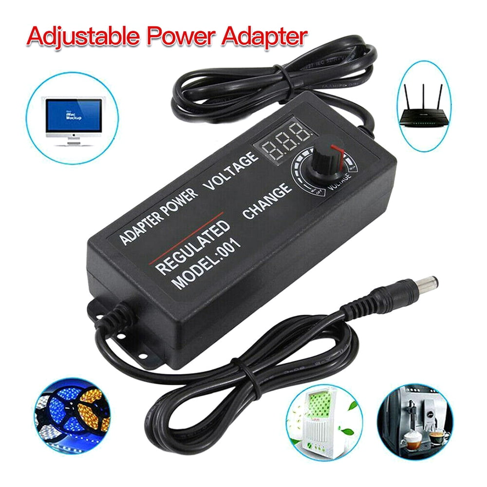 Adjustable Power Supply DC 3V To 24V 60W Jack US Plug Wire LED Adapter Accessory 