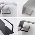 thumbnail image 4 of Portarrollos de papel higiénico con estante Portarrollos de papel de acero inoxidable para baño y cocina (negro), 4 of 5
