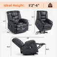 thumbnail image 7 of PAPROOS Recliner Chair, Electric Power Lift Recliner with Heat Therapy and Massage Function, Large Size Lift Chair with Remote and Side Pocket, Oversized Power Reclining Sofa, Gray Blue, 7 of 7