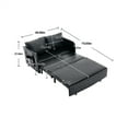 thumbnail image 7 of 3-in-1 Convertible Sleeper Sofa Bed, Modern PU Leather Upholstered Loveseat Sofa Couch with 2 Pillows and Side Pockets, Comfy 2-Seater Sofa with Pull Out Bed and Armrest for Living Room Bedroom, Black, 7 of 7