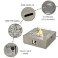 thumbnail image 4 of COSIEST Outdoor Propane Square Fire Pit Table, Gray Faux Stone 35-inch Planter Base, 50,000 BTU Stainless Steel Burner, Transparent Gray Fire Glass and Rain Cover, Metal Lid, 4 of 8