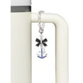 thumbnail image 3 of Delight Jewelry Silvertone Blue Crystal Anchor - Silvertone Bow Charm Accessory for Tumblers and Thermal Cups, 3 of 4