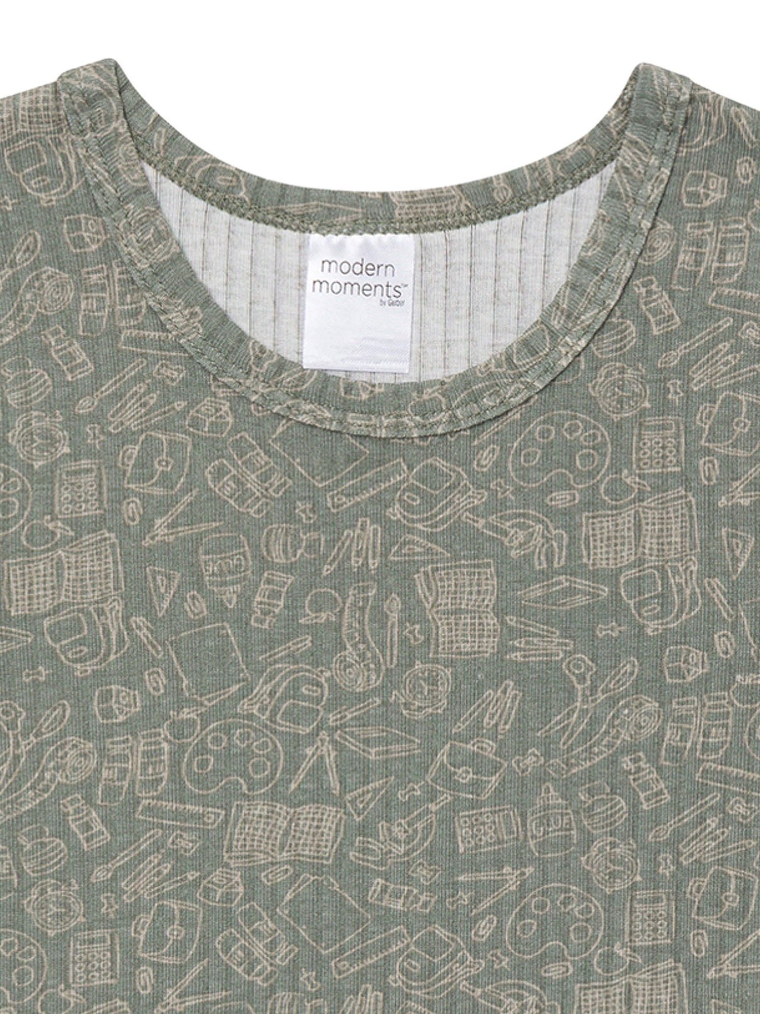 Modern Moments by Gerber Gender Neutral Viscose Short Sleeve Pajama Set, 2-Piece, Sizes 12 Months - 5T