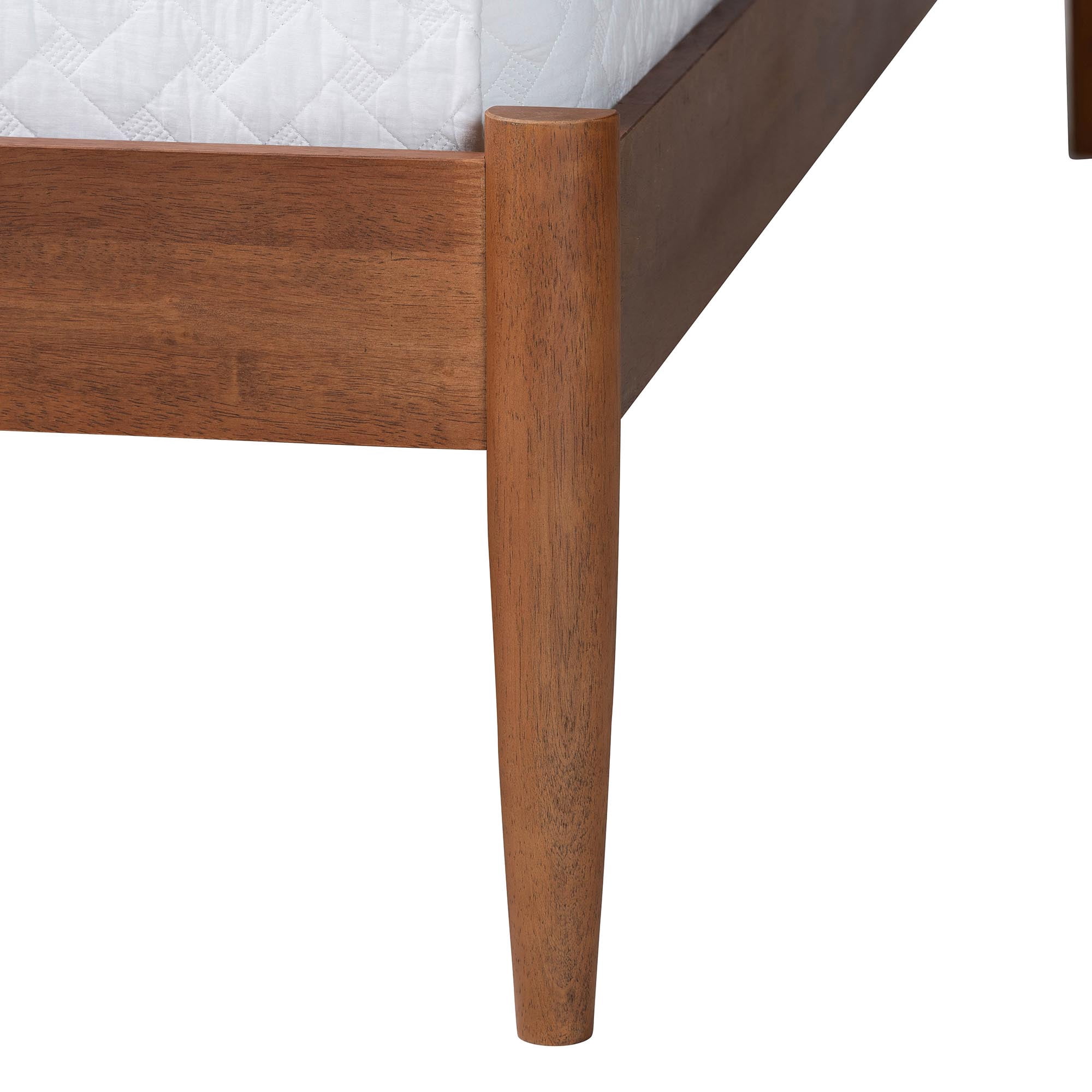 Baxton Studio Maeron Mid-Century Platform Bed, Queen, Walnut Brown
