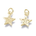 thumbnail image 3 of 20pcs Brass Micro Pave Cubic Zirconia Pendants Star Clear Mixed color 12.5x10x2mm Hole: 3mm, 3 of 3
