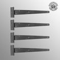 thumbnail image 2 of Renovators Supply Black T Strap Shed Door Hinge 13 in. Rustic Flush Mount Cast Iron Barn Door Shed Hinge w/Hardware Pack of 4, 2 of 8
