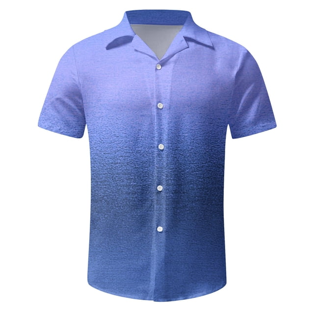 Camisas De CompresióN Para Hombre Camisa floral para hombres Tropical Casual Manga corta Botón abajo Impreso Camisas de playa (Sky Blue, 4XL)
