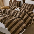 thumbnail image 6 of Brown Striped Duvet Cover Set Queen Size, 100% Natural Cotton Linen Like Duvet Cover Set with Zipper Closure & 8 Corner Ties, Brown Khaki Soft Reversible Bedding for All Seasons, 6 of 12