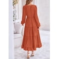 thumbnail image 2 of Women's Fall Elegant Long Sleeve Maxi Dress Swiss Dot A Line Flowy Casual Holiday Party Going Out Dresses, 2 of 16