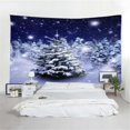 thumbnail image 4 of Tapiz de Navidad 3D Perfecl decoración para colgar en dormitorio Sala de 71 Pulgadas Nieve azul, 4 of 6