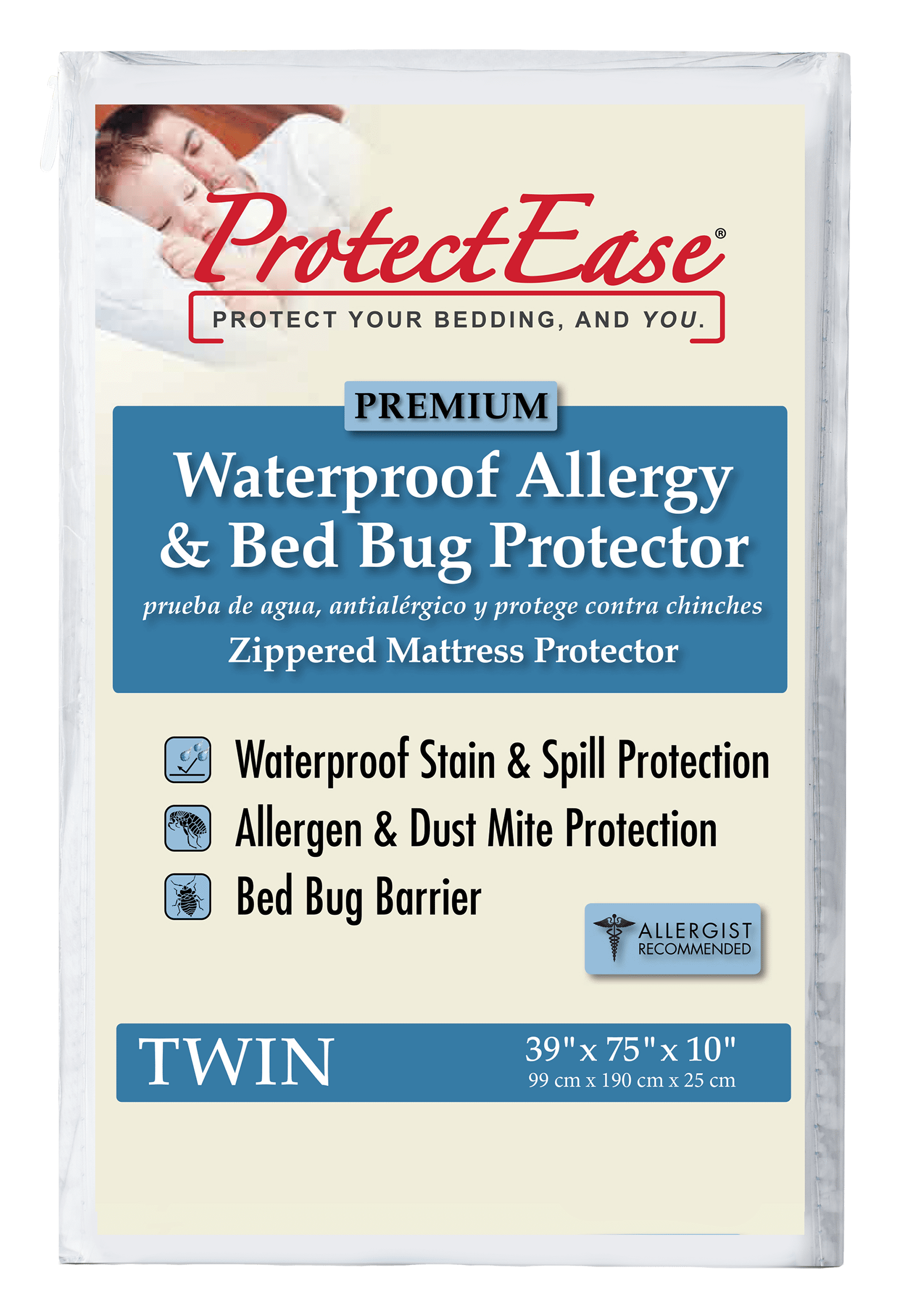 Protect Ease® Premium Waterproof Zippered Mattress Encasement