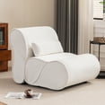 thumbnail image 6 of Soft Pellet Velvet Recliner, Comfortable Lounge Chair with Waist Pack Padding, Lazy Floor Single Sofa Chair with Pillow, Ideal for Living Room, Bedroom Office, 6 of 7