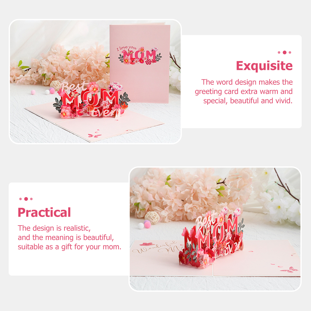 unbranded 5pcs Mother's Day 3D Greeting Card Wish Card Hollow Papercraft Greeting Card Gift