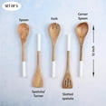 thumbnail image 3 of TEAFIRST Wooden Spoons for Cooking Utensils Set, Non Stick for Kitchen Cookware, Acacia Wood, White, 3 of 6
