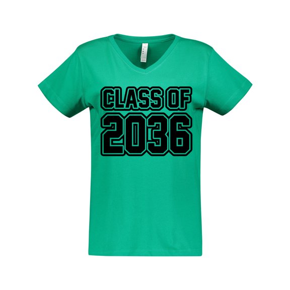 Inktastic Class of 2036 in Black Outlined Text Women's V-Neck T-Shirt