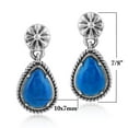 thumbnail image 6 of Sterling Silver Genuine Lapis Drop Earrings, 6 of 9