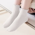 thumbnail image 2 of Ticikt Women's Soft Cotton Crew Socks, Neutral Tone Mid-Calf Socks for All Seasons,White, 2 of 5