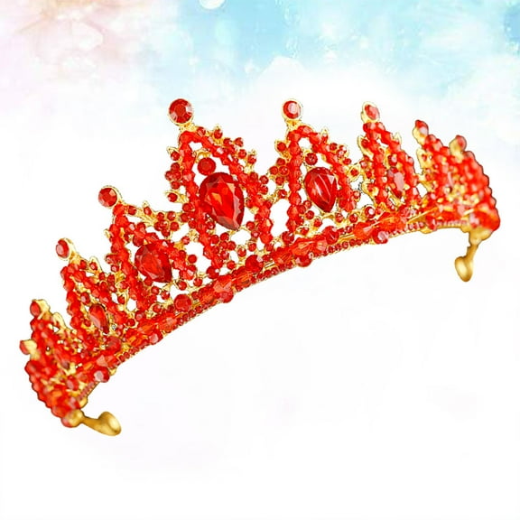MEIBUTYUP Elegant Red Crystal Rhinestone Bridal for Wedding Party Prom Accessories