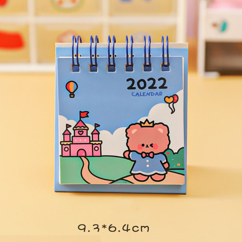 Cute Mini Calendar Book 2022 Desktop Decoration Plan Cartoon Desk
