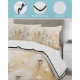 thumbnail image 4 of Quilts Twin Size, White Dandelion Soft Comforter Bedding Set for Bed, Spring Farmhouse Pastoral Flowers Floral Lightweight Quilted Bedspread with Pillow Cover(2 Pieces) for All Season, 68x86 Inch, 4 of 6