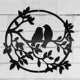 thumbnail image 7 of 1pc Birds on Oval Round Metal Wall Decor Tree Art Metal Bird Garden Wall Art Signs Black Hanging, 7 of 7