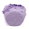 thumbnail image 6 of Pre-Owned Valentino Purple Roman Stud Bucket Bag Shoulder Bag Raffia Canvas/Smooth Leather, 6 of 10