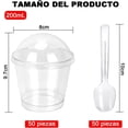 thumbnail image 2 of Tazas de Postre 7 Onzas, 50 Vasos de Postre con Tapas y Cucharas, 200ml Copa Redonda de Postre, Vasos de Aperitivo, para Mousse, Pudding, Helado, Bebidas, Etc., 2 of 4
