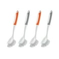 thumbnail image 3 of KFFKFF Dish Brush Set, 4 Kitchen Scrub Brushes with Durable Handle, Cleaning Brushes with Angled Bristles, Perfect for Cookware, Sink, and Stove, Includes 2 Gray + 2 Orange, 3 of 9