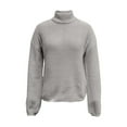 thumbnail image 4 of Duoif Sweaters for Women Trendy Womens Top Turtleneck Solid Color Loose Pullover Sweater Women's Sweaters Womens Tops Grey XL, 4 of 5