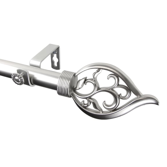Flora Curtain Rod 66-120 inch - Satin Nickel