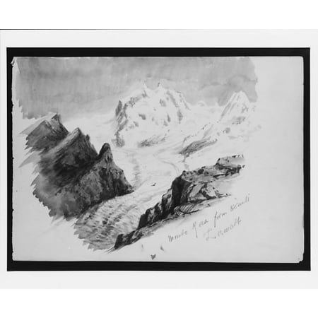 Monte Rosa from Hornli Zermatt (from Splendid Mountain Watercolours Sketchbook) Poster Print by John Singer Sargent (American Florence 1856  “1925 London) (18 x