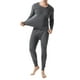 thumbnail image 1 of Guardurnaity Calzoncillos largos Ropa interior térmica Color sólido Cuello Ropa de abrigo Camisetas de manga larga Pantalones conjuntos de ropa Gris oscuro XXL, 1 of 6