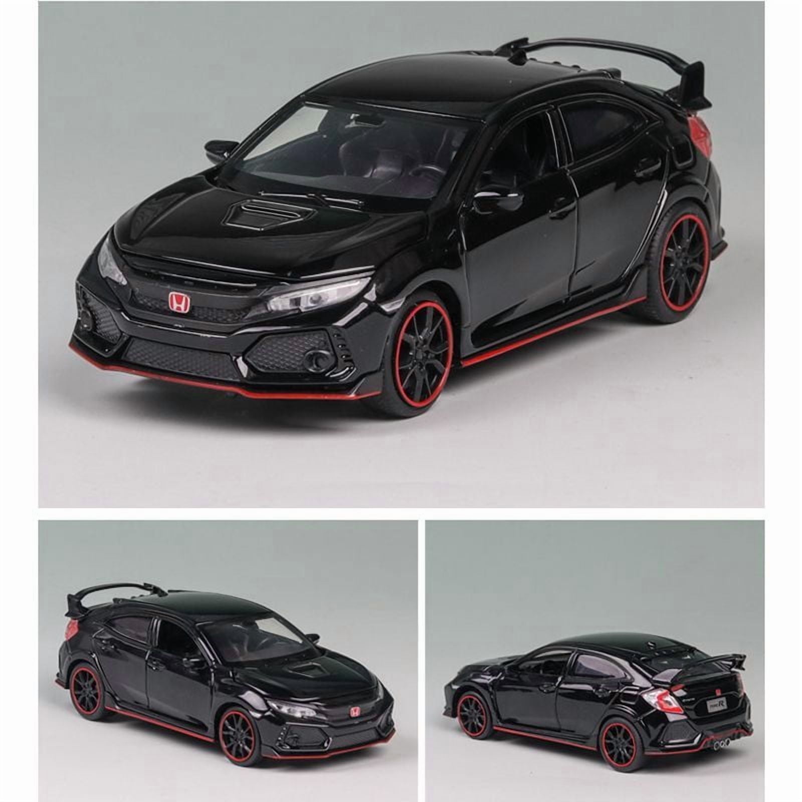 The 1:32 scale is suitable for Honda Civic alloy die-cast car models, equipped with openable doors, lights, sound and spring-back function. Boys' toy cars, children's birthday gift toy cars.