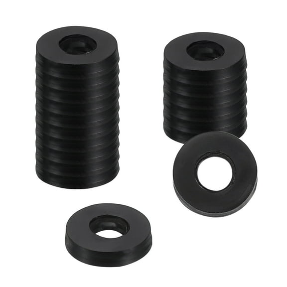 Uxcell 18Pcs Rubber Washers, 1/4 OD x 1/8 ID x 1/8" Thickness Flat Washers