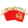 thumbnail image 1 of Miangastore Rectangular Drawstring Pouches Red Lint 6Pcs 4.7X3.7in, 1 of 8
