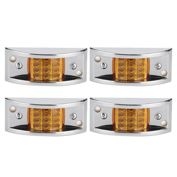Lámpara Indicadora Lateral, Lámpara De Señal De Espacio Libre 12 LED 4 Piezas Indicador ámbar Lateral Luz Lateral De Espacio Libre, Para Automóvil De Advertencia ANGGREK Car Side Signal Warning Light
