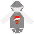thumbnail image 3 of Inktastic Christmas Cute Reindeer in Santa Hat Boys or Girls Long Sleeve Baby Bodysuit, 3 of 5