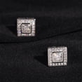 thumbnail image 4 of S925 silver VVS moissanite square earrings simple earrings with diamond pen, 4 of 10
