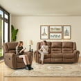 thumbnail image 3 of Bonzy Home Reclining Chair Sofa,3 Seats Recliner Couch Sofa with Overstuffed Arms and Back Living Room Furniture Sets, 3 of 7