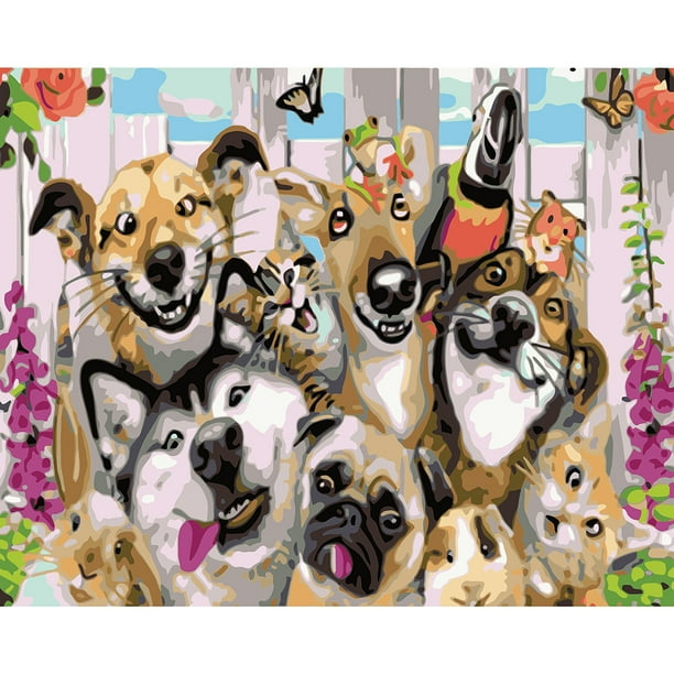 Sin marco DIY perro gato hogar pintura por números imagen Digital arte pared decoración Tmvgtek decoración de arte en el hogar