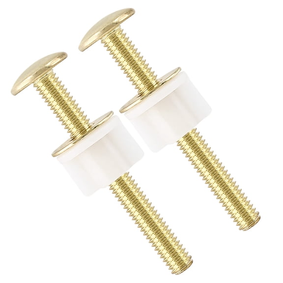 Harskiyer 2pcs Universal Solid Brass Toilet Seat Bolt, Stainless Steel Toilet Seat Bolts Screws Set Heavy Duty Toilet Seat Accessories Bathroom Replacement Parts with Nuts Washers Gaskets