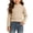 Brown, variant on Toddler Girls Floral Print Long Sleeve Cotton Tops Ruffle Trim Mock Neck Fall Cute Casual Basic Layering Tee Beige 3 Months-3 T