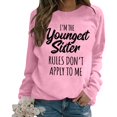 thumbnail image 5 of XINXIAOO Women Sweatshirts Long Sleeve Sweatshirt Pullover Sweatshirt Pink Crewneck Sweatshirts Fall Winter Clothes for Women Women's Clothes, 5 of 5