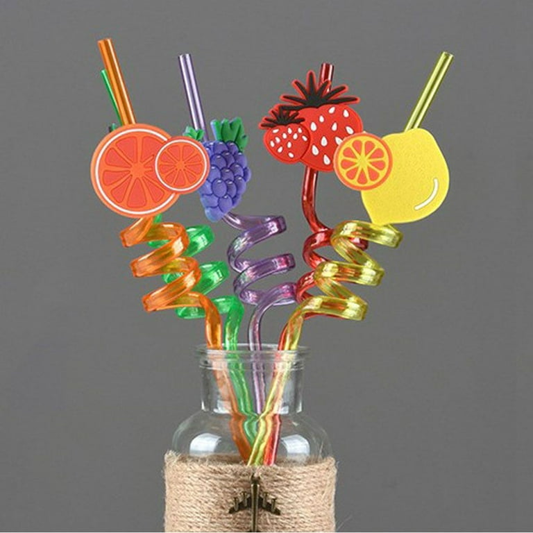 1PC Transparent Glass Drinking Straws Cute Fruit Strawberry Glass