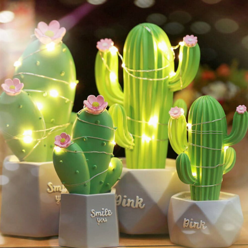 3D Star Moon Cactus LED Night Light Wall Lamp Baby Kids Bedroom Home Decor Gift 