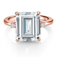 thumbnail image 2 of Gem Stone King 18K Rose Gold Plated Silver G/H Lab Grown Diamond Ring Set with Moissanite (7.46 Cttw), 2 of 3