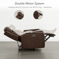 thumbnail image 4 of ReNest Dual Motor Power Recliner with 165° Lay-Flat, Top-Grain Leather, X-Stitch Detailing, USB and Type-C Charging,Brown, 4 of 22