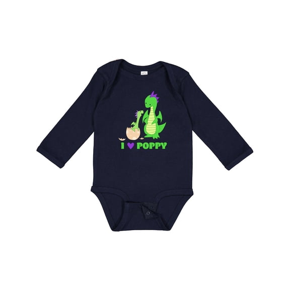 Inktastic I Love Poppy Boys or Girls Long Sleeve Baby Bodysuit