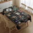 thumbnail image 2 of Black Halloween Skull Book Pattern Rectangle Tablecloth 60"x84",Waterproof Polyester Rectangle Table Cloth, Wipeable Spillproof Polyester Tablecloth for Dining, Camping, Indoor and Outdoor, 2 of 5