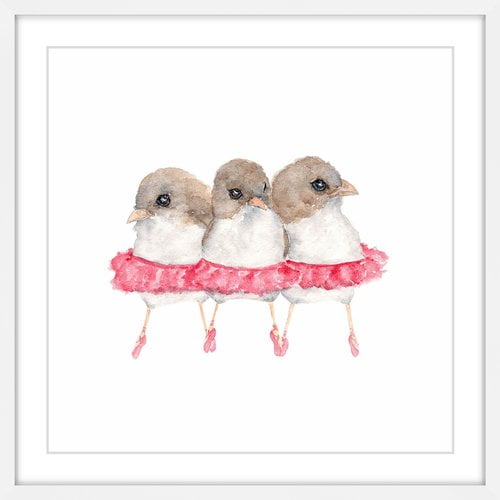 "Ballerina Birds" Framed Painting Print